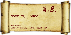 Maczity Endre névjegykártya